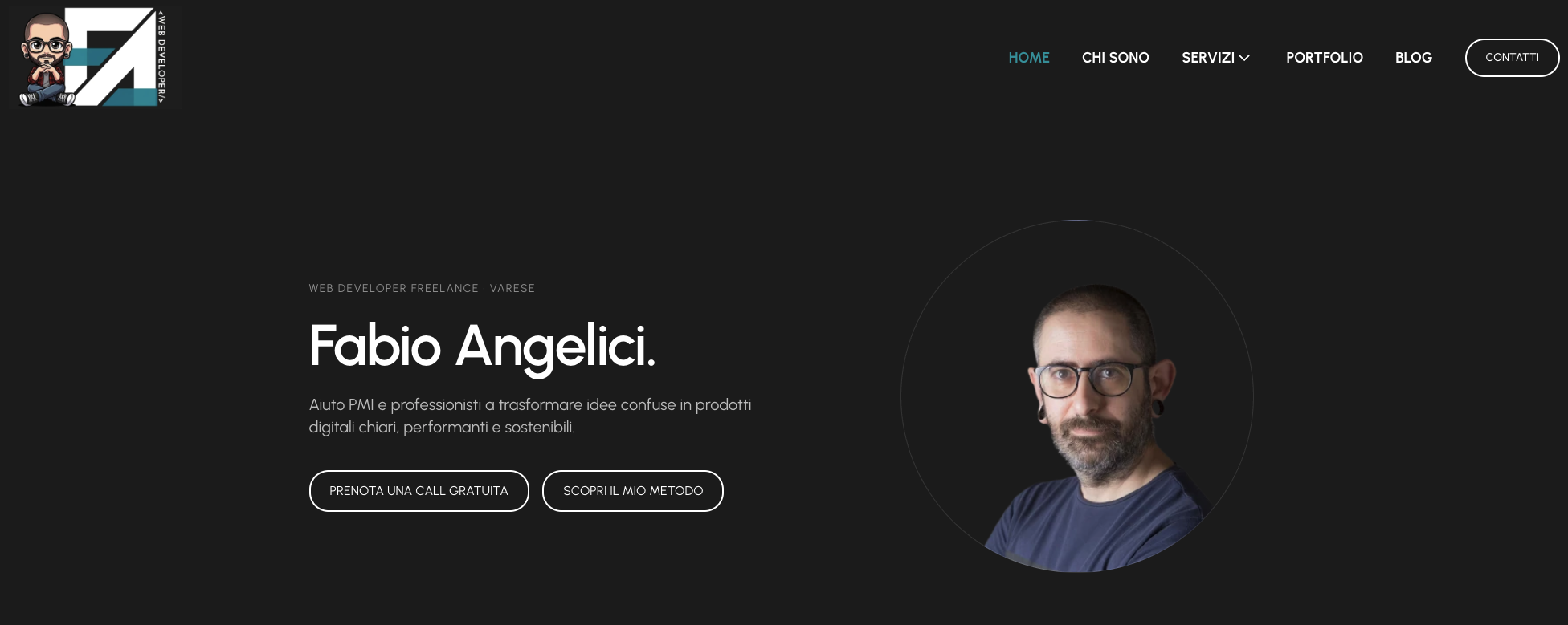 Fabio Angelici — freelance web developer portfolio site