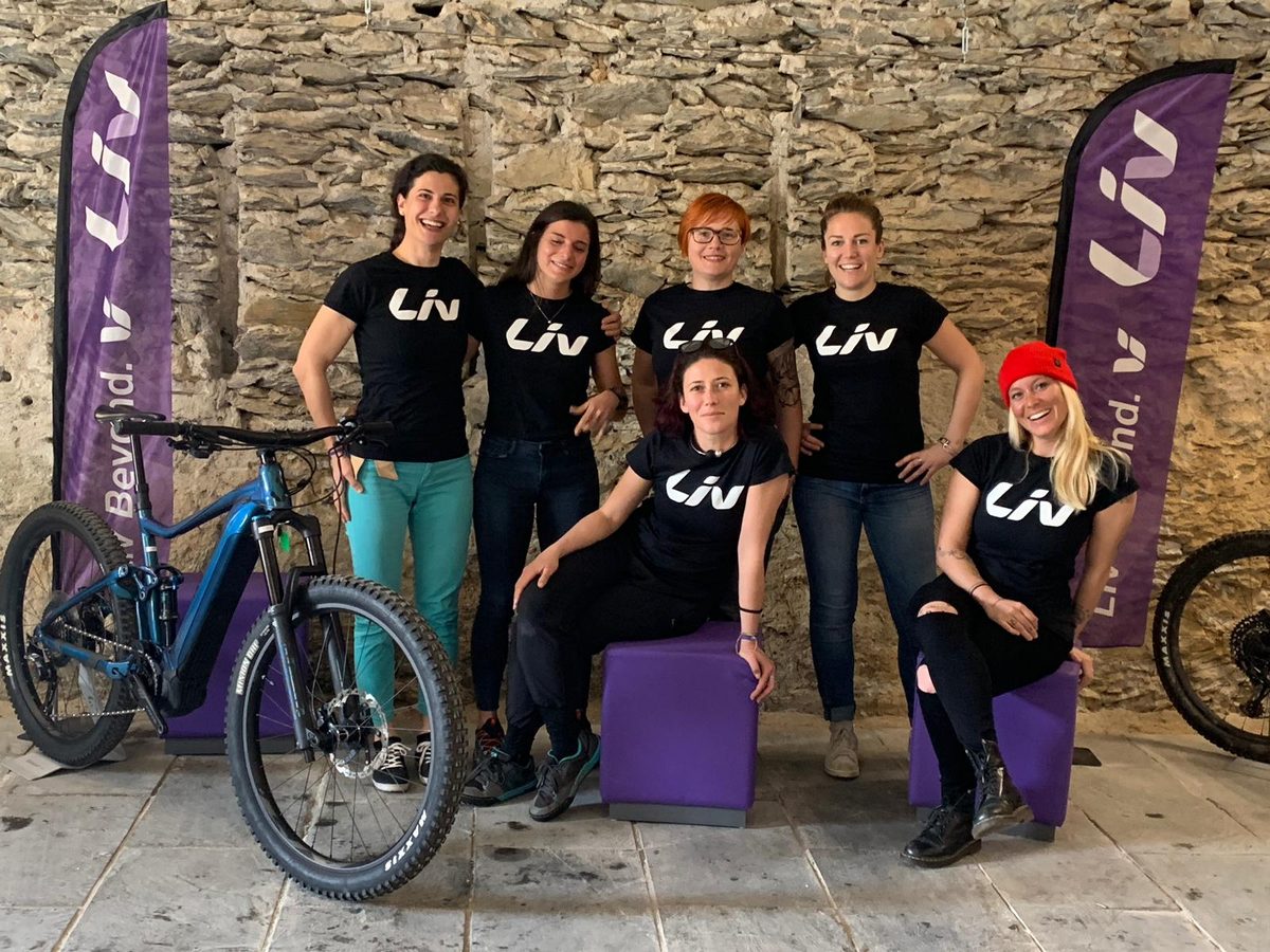 Liv Cycling Italian ambassador team with a mountain e-bike